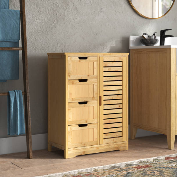 Dotted Line™ Ayden Solid Bamboo Wood Freestanding Bathroom Cabinet ...